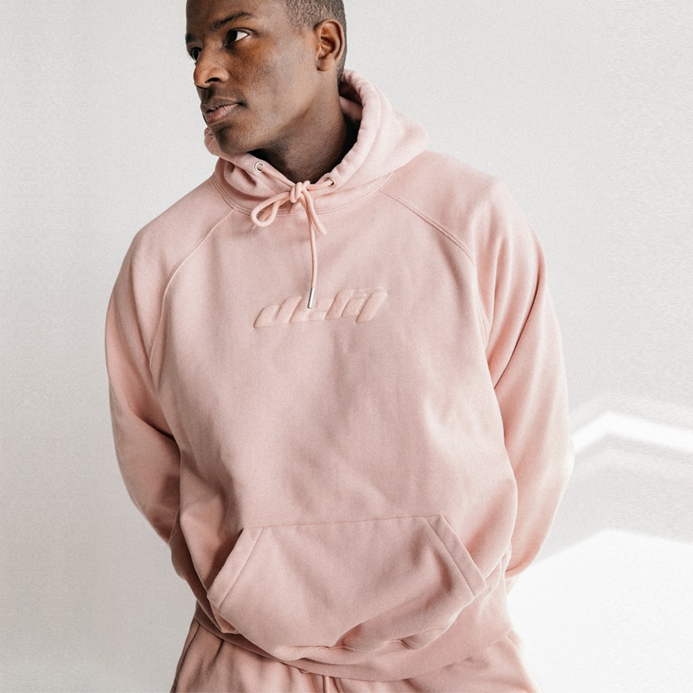 Pink hoodie with hot sale rose mens